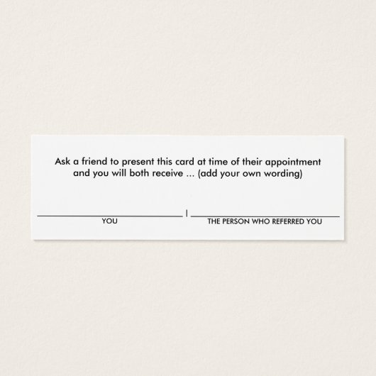 Behalt mir keine geheime Kundenkarte (Rückseite)