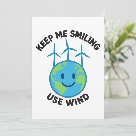 Behalt mir lächeln - Wind Power benutzen Einladung (Stehend Vorderseite)