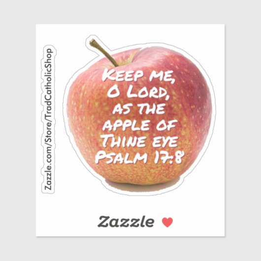 Behalt mir O Herr als den Apfel deines Augapsalms Aufkleber (Blatt)