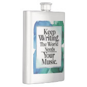 Behalt mit der Welt braucht Deine Musik Flachmann (Rechts)