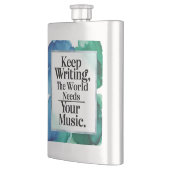 Behalt mit der Welt braucht Deine Musik Flachmann (Links)