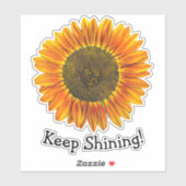 Behalt mit Sonnenblume in Gelbfärbung Aufkleber (Blatt)