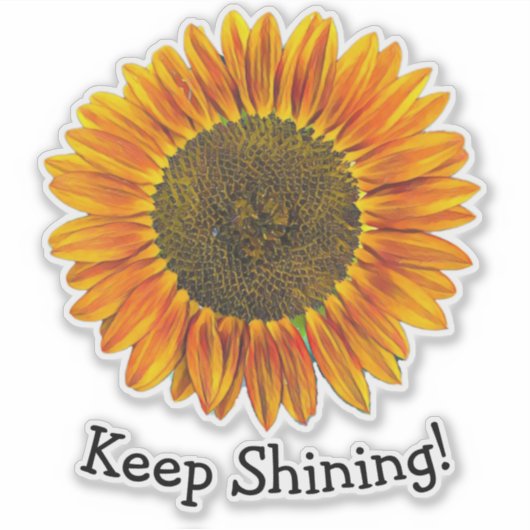 Behalt mit Sonnenblume in Gelbfärbung Aufkleber (Vorderseite)