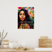 Behalt Moving Encourement Zitat Melanin Frau Poster (Küche)