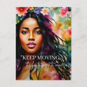 Behalt Moving Encourement Zitat Melanin Frau Postkarte (Vorderseite)