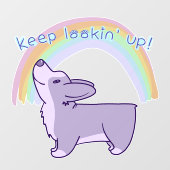 "Behalt nach oben!" Niedliches Rainbow-Fenster Fensteraufkleber (Blatt)