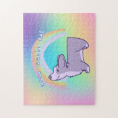 "Behalt nach oben!" Positives Rainbow Corgi Puzzle (Vertikal)