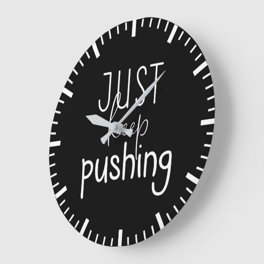 Behalt nur Pushing, Gym, Hustle, Erfolgsmotivation Große Wanduhr (Winkel)