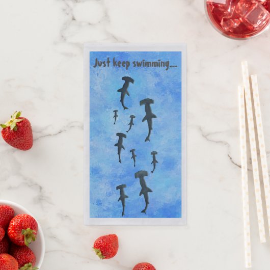 Behalt nur Schwimmen, Haie Serviette (Beispiel)