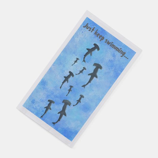 Behalt nur Schwimmen, Haie Serviette (Ecke)