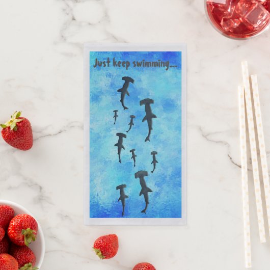 Behalt nur Schwimmen, Haie Serviette (Beispiel)