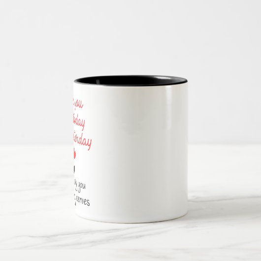 Behalt oder Design Zweifarbige Tasse (Mittel)