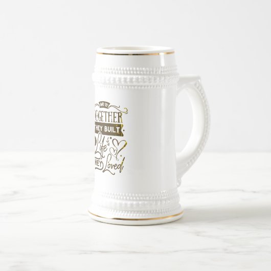 Behalt oder gestalten Sie Ihr eigenes - Stein Bierglas (VorderseiteRechts)