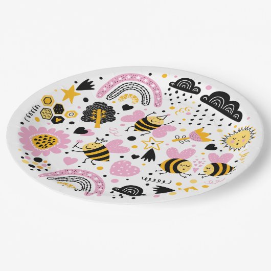 Behalt oder gestalten Sie Ihre eigenen - Paper-Tel Pappteller (Schrägansicht)