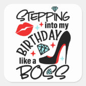 Behalt oder gestalten Sie Ihren eigenen Vierkantau Quadratischer Aufkleber (Vorderseite)