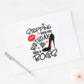 Behalt oder gestalten Sie Ihren eigenen Vierkantau Quadratischer Aufkleber (Umschlag)