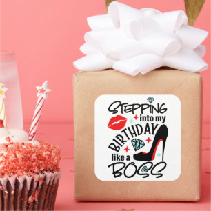 Behalt oder gestalten Sie Ihren eigenen Vierkantau Quadratischer Aufkleber