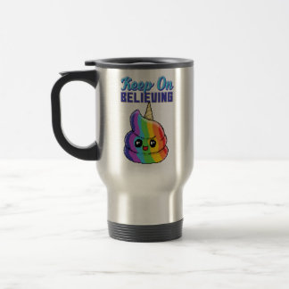 Behalt On glaubvin Unicorn Rainbow Gekackt Reisebecher