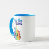 Behalt On glaubvin Unicorn Rainbow Gekackt Tasse (Vorderseite Links)