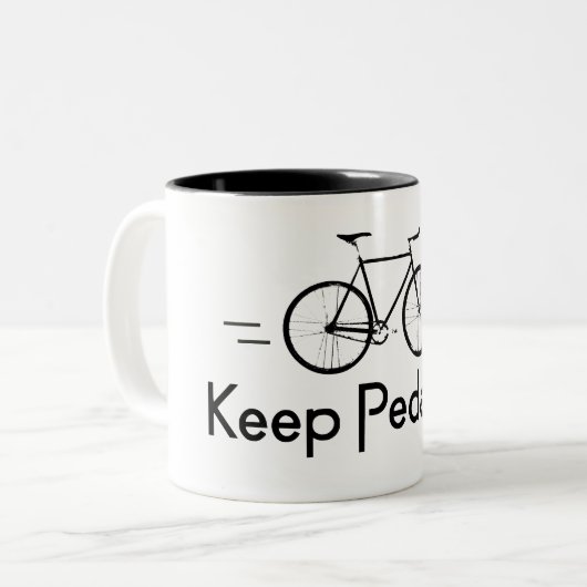 Behalt Pedaling Bikes Zweifarbige Tasse (Vorderseite Links)