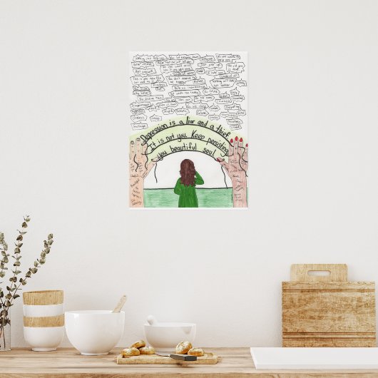 Behalt Persisting (Depression) 18x24 Poster (Küche)