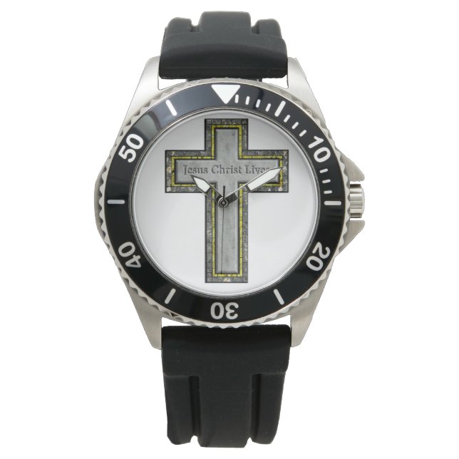 Behalt pünktlich mit Jesus. Armbanduhr (Vorderseite)