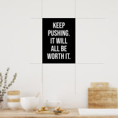 Behalt Pushing - Motivierend Poster (Küche)