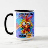 "Behalt "Rolling Your Eyes" Funny Chicken Tasse (Links)