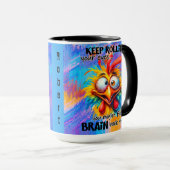"Behalt "Rolling Your Eyes" Funny Chicken Tasse (VorderseiteRechts)