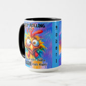 "Behalt "Rolling Your Eyes" Funny Chicken Tasse (Vorderseite Links)