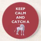 Behalt Ruhe Catch a Einhorn White Schriftart, Retr Getränkeuntersetzer (Vorne)