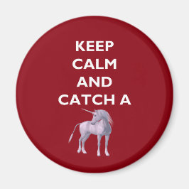 Behalt Ruhe Catch a Einhorn White Schriftart, Retr Magnet