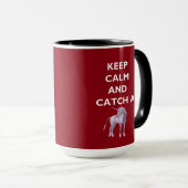 Behalt Ruhe Catch a Einhorn White Schriftart, Retr Tasse (VorderseiteRechts)