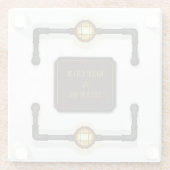 "Behalt Ruhe & Dampf" Eisenrohre und Gaslampen Glasuntersetzer (Rückseite)