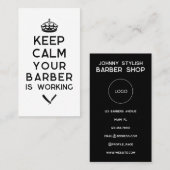Behalt Ruhe, dass dein Friseur arbeitet Visitenkarte (Vorne/Hinten)