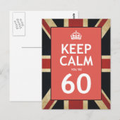 Behalt Ruhe, du bist 60 Postkarte (Vorne/Hinten)