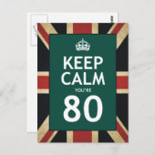 Behalt Ruhe, du bist 80 Postkarte (Vorne/Hinten)