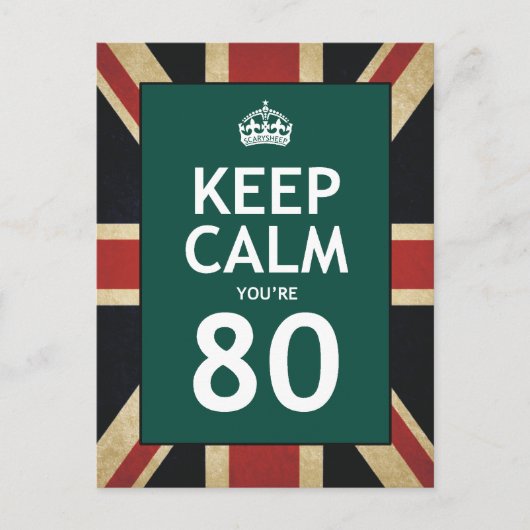 Behalt Ruhe, du bist 80 Postkarte (Vorderseite)