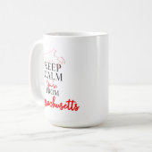 Behalt Ruhe Du bist aus Massachusetts Kaffeetasse (Vorderseite Links)