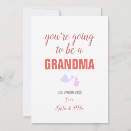 Behalt Ruhe, du bist eine Oma-Schwangerschaft Ankü Ankündigung (Rückseite)