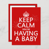 Behalt Ruhe, du hast ein Baby Ankündigungspostkarte (Vorne/Hinten)