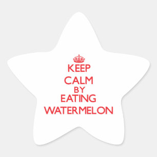 Behalt Ruhe durch Essen von Watermelon Stern-Aufkleber
