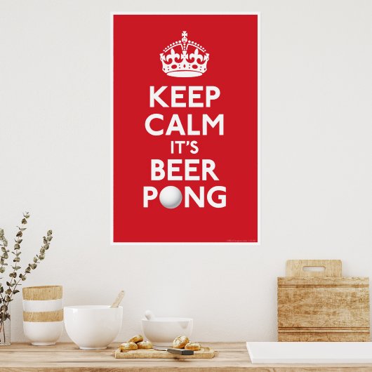 Behalt Ruhe Es Beer Pong Print Poster (Küche)