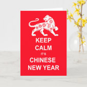 Behalt Ruhe Es ist chinesisches Neujahr in rot und Karte (Gelbe Blume)