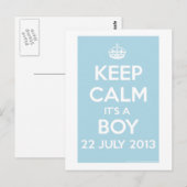 Behalt Ruhe! Es ist ein Junge! Postkarte (Vorne/Hinten)