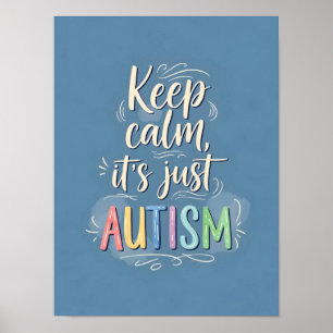 Behalt Ruhe Es ist nur Autismus Farbige Typograf Poster