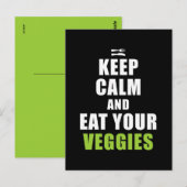 Behalt Ruhe & essen Deine Veggies Postkarte (Vorne/Hinten)