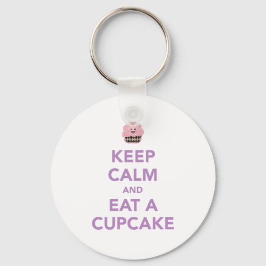 Behalt Ruhe & essen Ein Cupcake Schlüsselanhänger (Vorderseite)