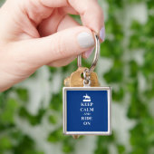 Behalt Ruhe & Fahrt auf (blau) Schlüsselanhänger (Hand)