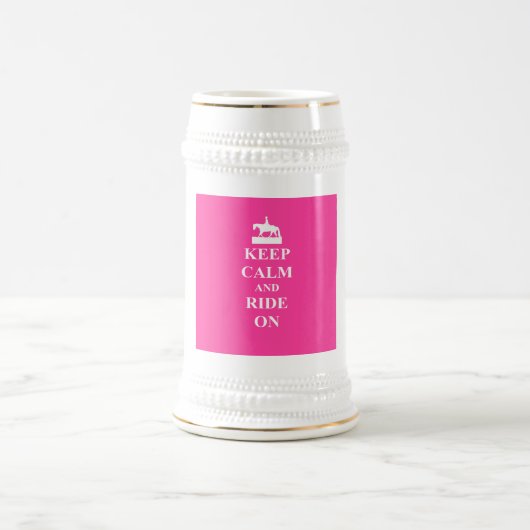 Behalt Ruhe & Fahrt auf (pink) Bierglas (Mittel)